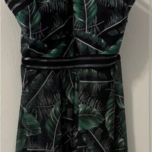 Tropical Leaf Print Swim Dress Or CoverUp
